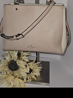 Kate Spade Leila Medium Triple Compartment Satchel Crossbody Bag Purse Handbag